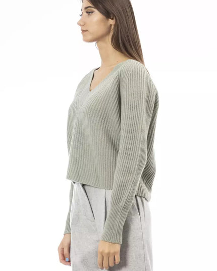 Alpha Studio Green Wool Women Sweater