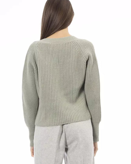 Alpha Studio Green Wool Women Sweater