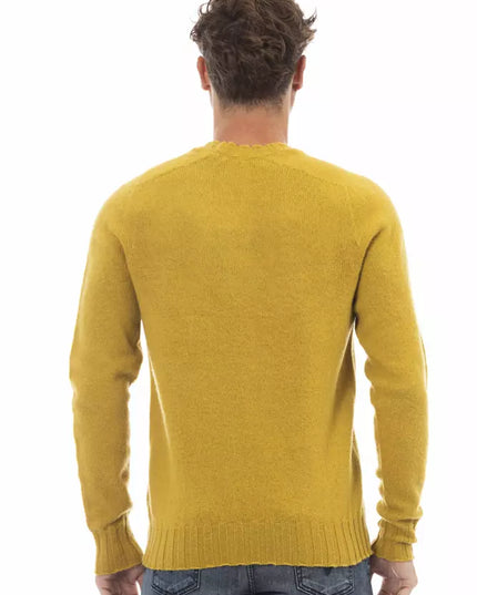 Alpha Studio Yellow Wool Men Sweater