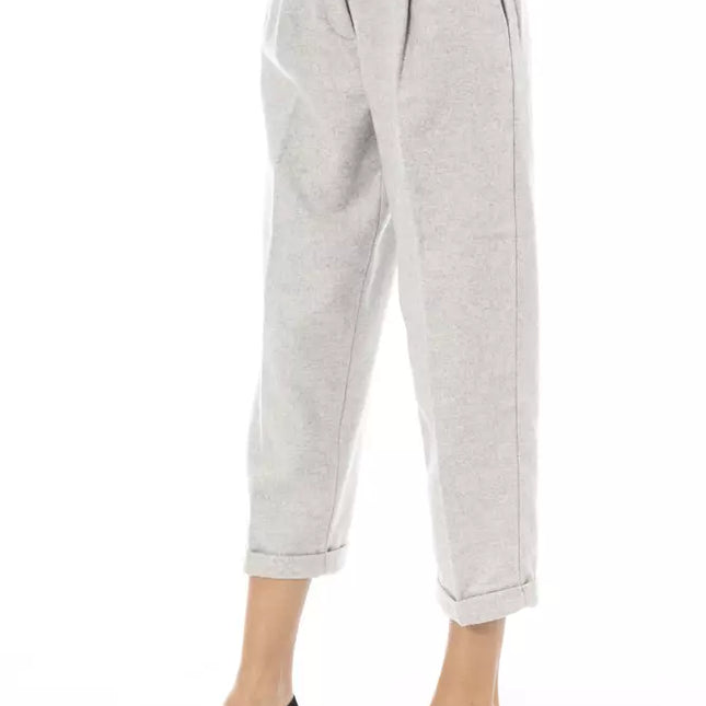 Alpha Studio Gray Wool Women Pant