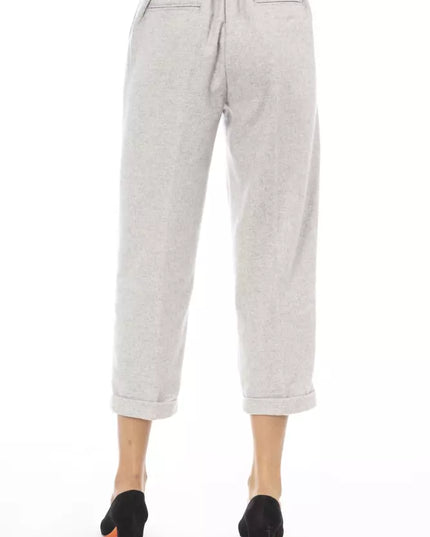 Alpha Studio Gray Wool Women Trouser