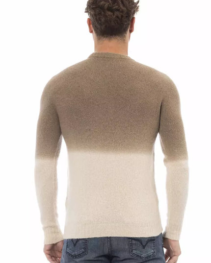 Alpha Studio Beige Alpaca Men Sweater
