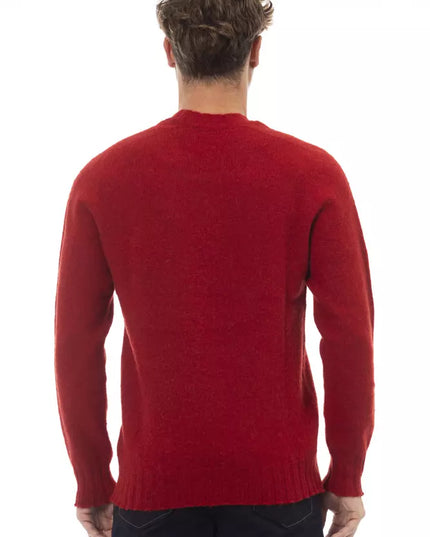 Alpha Studio Red Wool Men's Sweater
