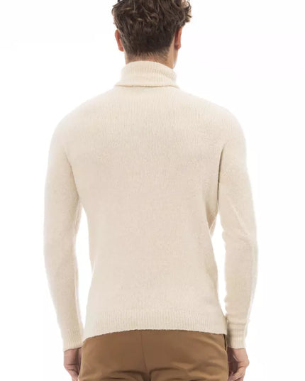 Alpha Studio Beige Alpaca Men Sweater