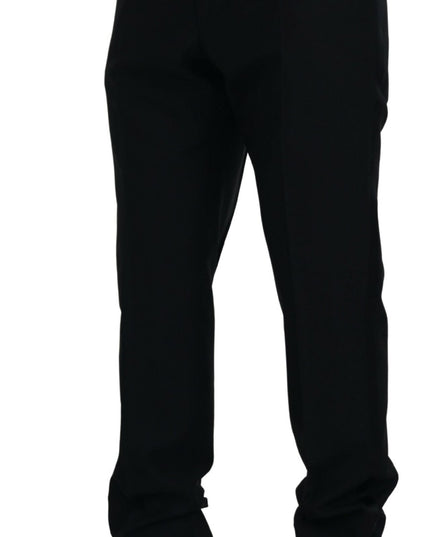 Dolce & Gabbana Black Dress Wool Silk Trouser Pants