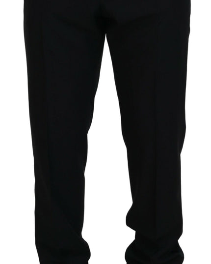 Dolce & Gabbana Black Dress Wool Silk Trouser Pants