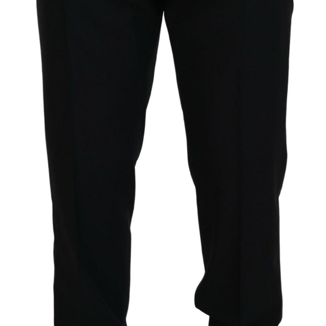 Dolce & Gabbana Black Dress Wool Silk Trouser Pants