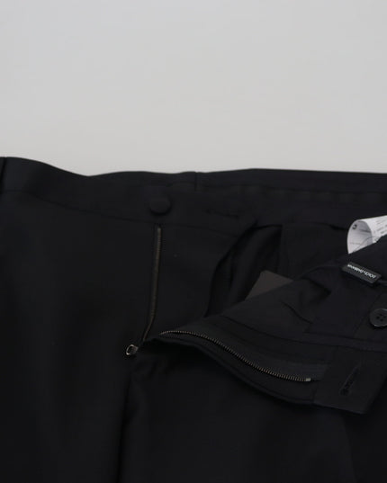 Dolce & Gabbana Black Dress Wool Silk Trouser Pants