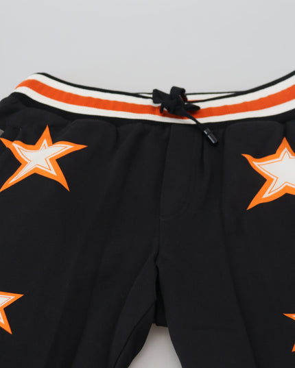 Dolce & Gabbana Black Orange Star Trousers Sport Pants