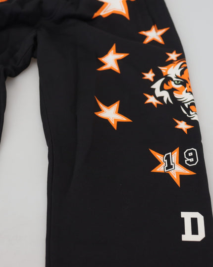 Dolce & Gabbana Black Orange Star Trousers Sport Pants