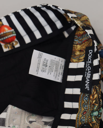 Dolce & Gabbana White Cotton Stretch Crown Trouser Pants