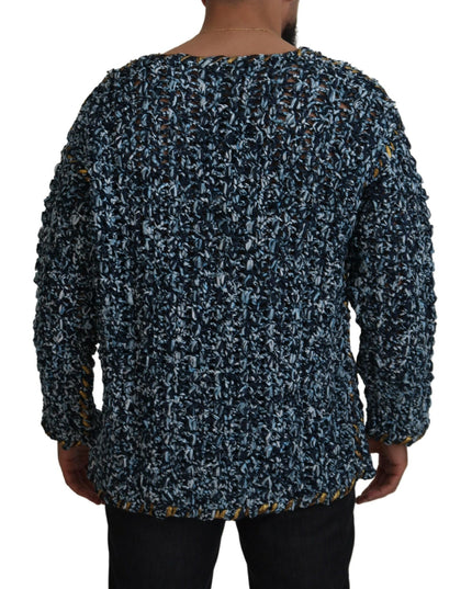 Dolce & Gabbana Blue Button Cardigan Fatto A Mano Sweater