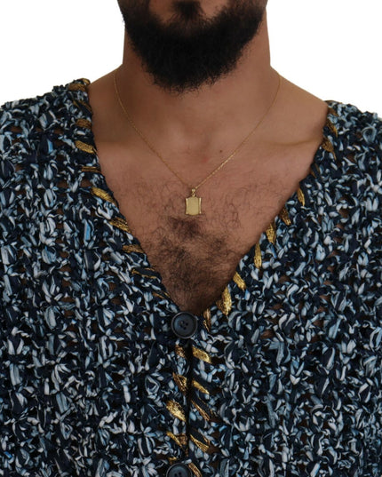 Dolce & Gabbana Blue Button Cardigan Fatto A Mano Sweater