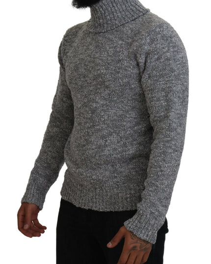 Dolce & Gabbana Gray Wool Knit Turtleneck Pullover Sweater