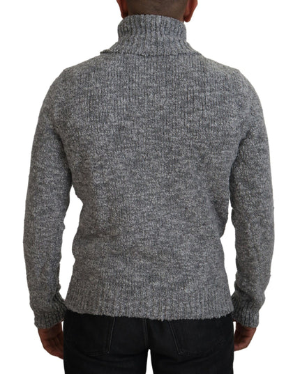 Dolce & Gabbana Gray Wool Knit Turtleneck Pullover Sweater