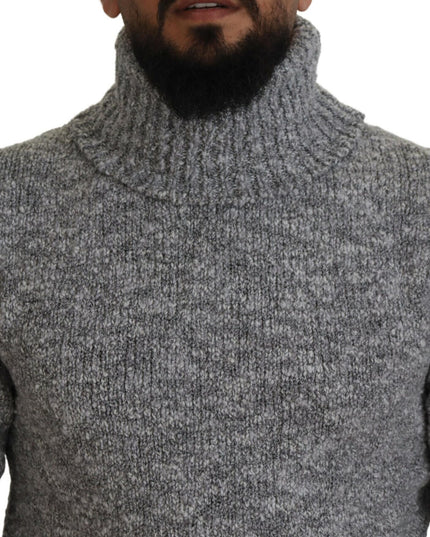 Dolce & Gabbana Gray Wool Knit Turtleneck Pullover Sweater