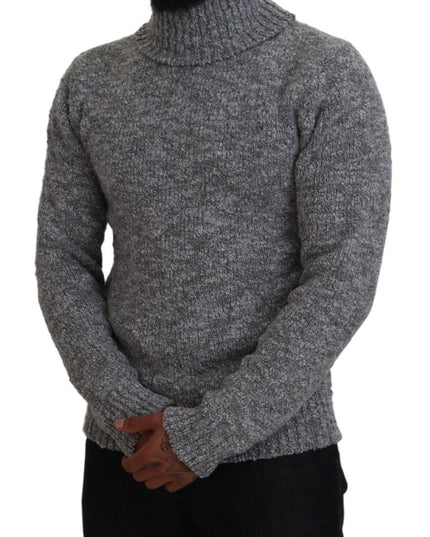 Dolce & Gabbana Gray Wool Knit Turtleneck Pullover Sweater