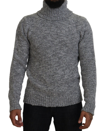 Dolce & Gabbana Gray Wool Knit Turtleneck Pullover Sweater