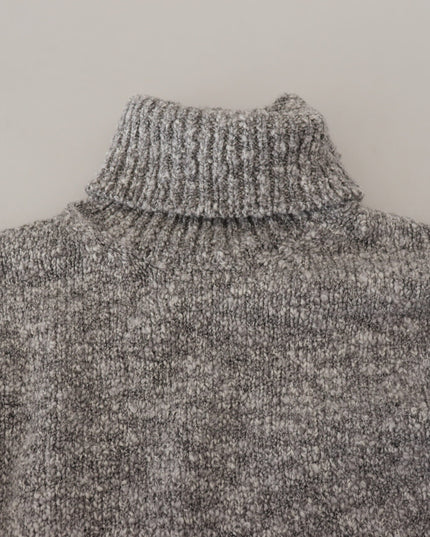 Dolce & Gabbana Gray Wool Knit Turtleneck Pullover Sweater
