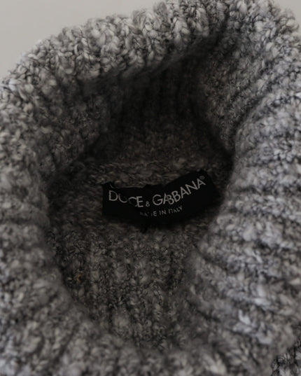 Dolce & Gabbana Gray Wool Knit Turtleneck Pullover Sweater