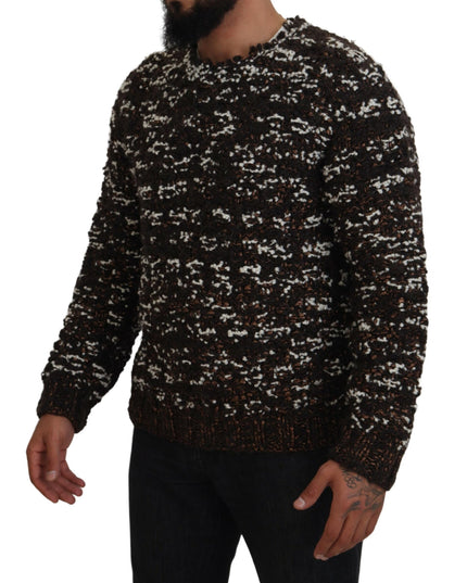 Dolce & Gabbana Brown Knitted Wool Fatto A Mano Sweater