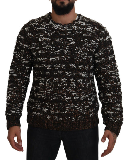 Dolce & Gabbana Brown Knitted Wool Fatto A Mano Sweater