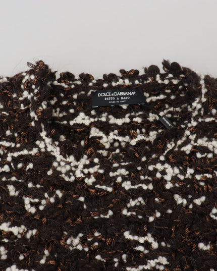Dolce & Gabbana Brown Knitted Wool Fatto A Mano Sweater