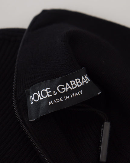 Dolce & Gabbana Black Half Zip Turtleneck Pullover Sweater