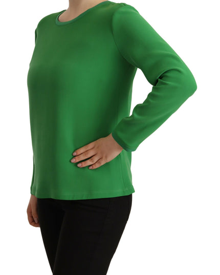 Armani Green Silk Long Sleeves Round Neck Sweater