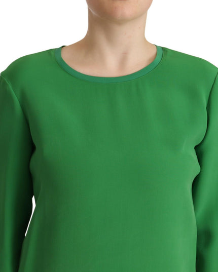 Armani Green Silk Long Sleeves Round Neck Sweater