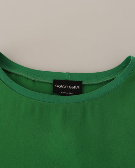 Armani Green Silk Long Sleeves Round Neck Sweater