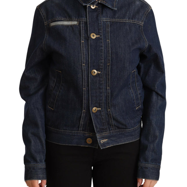 Master Coat Dark Blue Button Down Long Sleeves Denim Jacket