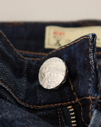 Acht Blue Washed Cotton Low Waist Skinny Denim Jeans