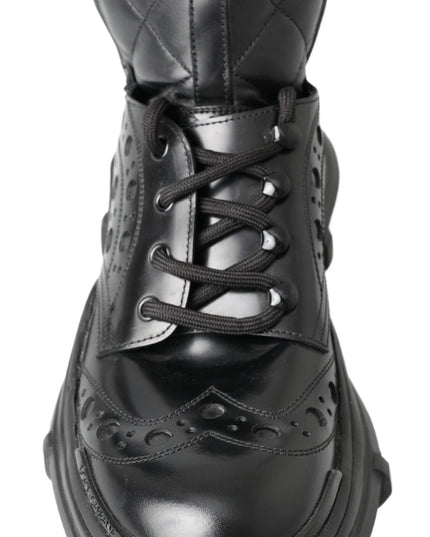 Dolce & Gabbana Black Leather Ankle Casual Boots