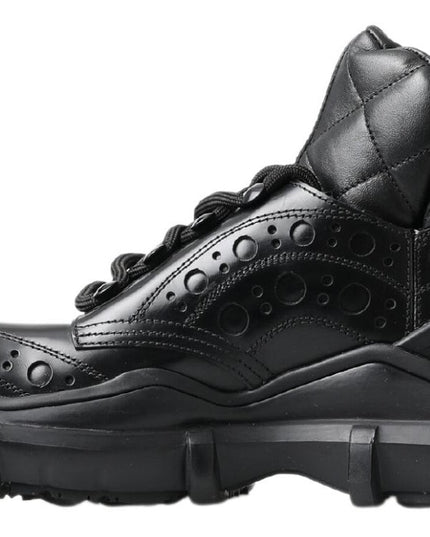 Dolce & Gabbana Black Leather Ankle Casual Boots