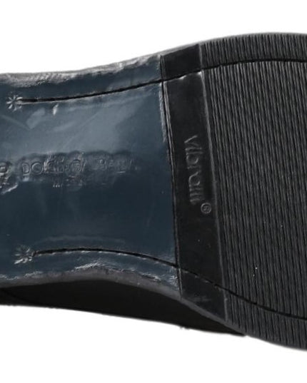 Dolce & Gabbana Black Horse Leather Perugino Boots