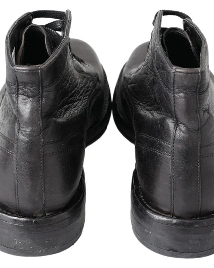 Dolce & Gabbana Black Horse Leather Perugino Boots