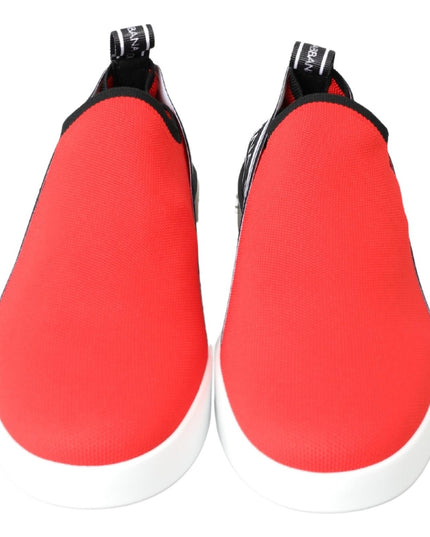 Dolce & Gabbana Red White Flat Sneakers Loafers Shoes