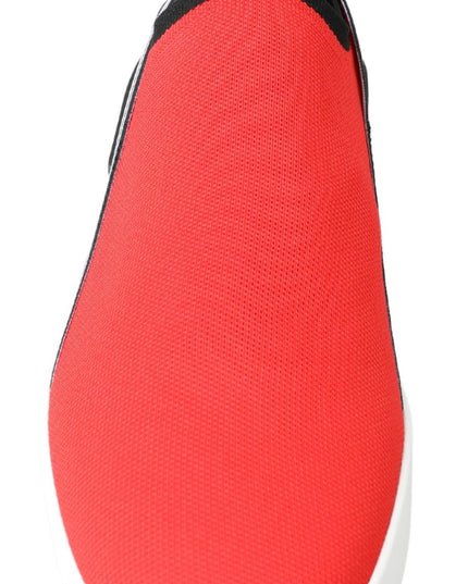 Dolce & Gabbana Red White Flat Sneakers Loafers Shoes