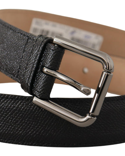 Dolce & Gabbana Black Calf Leather Brown Backend Belt