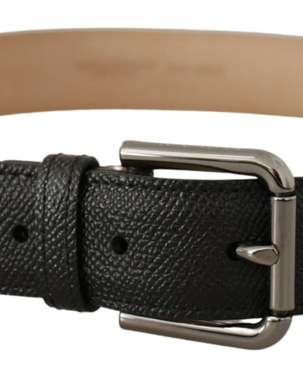 Dolce & Gabbana Black Calf Leather Brown Backend Belt