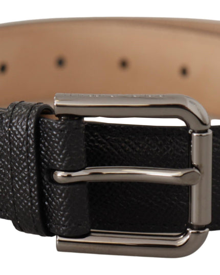 Dolce & Gabbana Black Calf Leather Brown Backend Belt