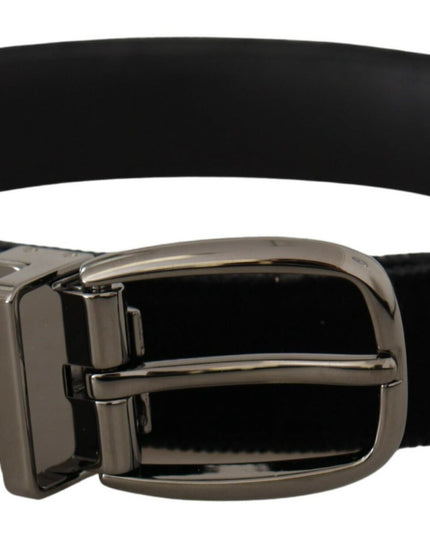 Dolce & Gabbana Black Velvet Classic Logo Engraved Metal Belt