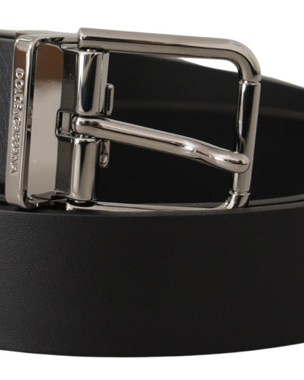 Dolce & Gabbana Black Casual Calf Leather Logo Metal Buckle Belt
