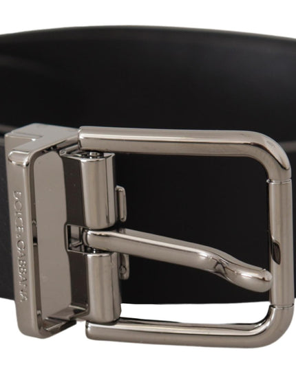 Dolce & Gabbana Black Casual Calf Leather Logo Metal Buckle Belt
