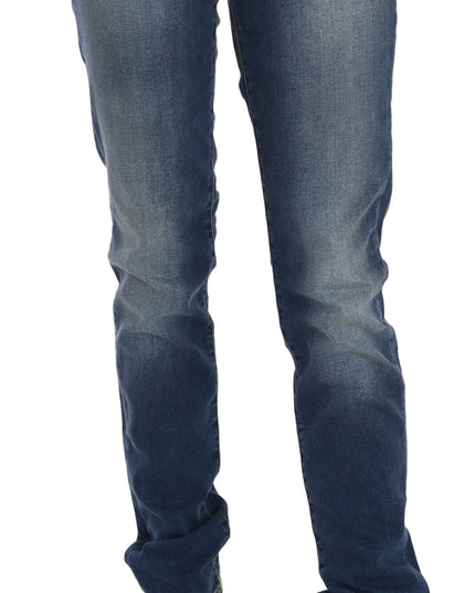 Fiorucci Blue Washed Mid Waist Slim Fit Denim Jeans