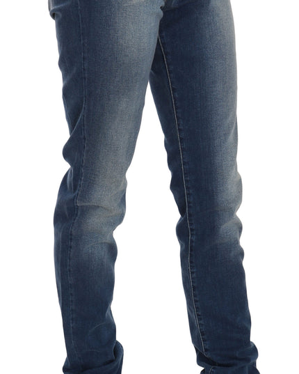 Fiorucci Blue Washed Mid Waist Slim Fit Denim Jeans