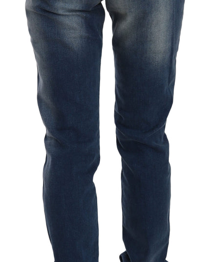 Fiorucci Blue Washed Mid Waist Slim Fit Denim Jeans