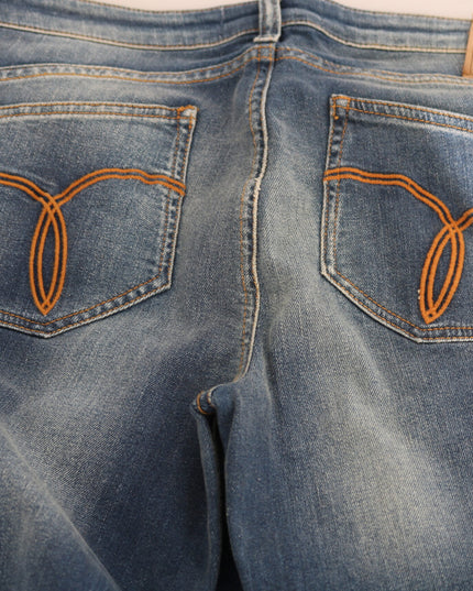 Fiorucci Blue Washed Mid Waist Slim Fit Denim Jeans