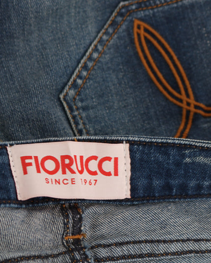 Fiorucci Blue Washed Mid Waist Slim Fit Denim Jeans